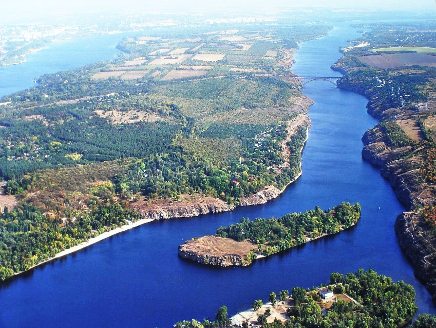zaporizyka oblasty. vid na ostriv horticya