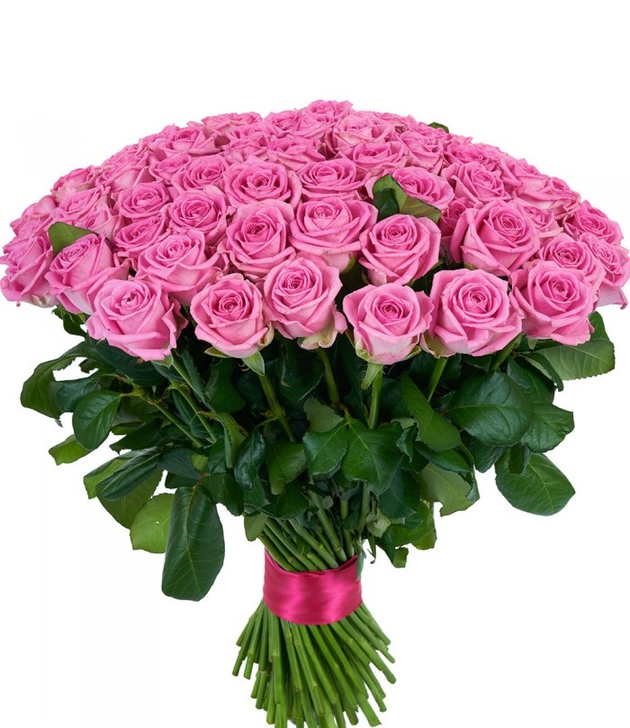 БР-№33-Букет-101-роза-Аква-1